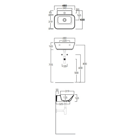 Раковина Simas Wave 48 WA08 bi*1
