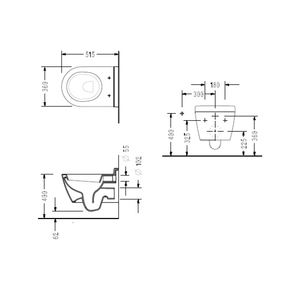 Унитаз подвесной Serel Smart SM25 с сиденьем микролифт, белый