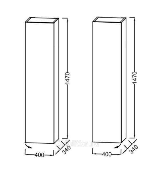 Пенал Jacob Delafon Rythmik EB1850G-E70