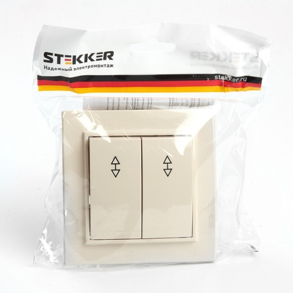Выключатель двухклавишный Stekker Эрна 39920