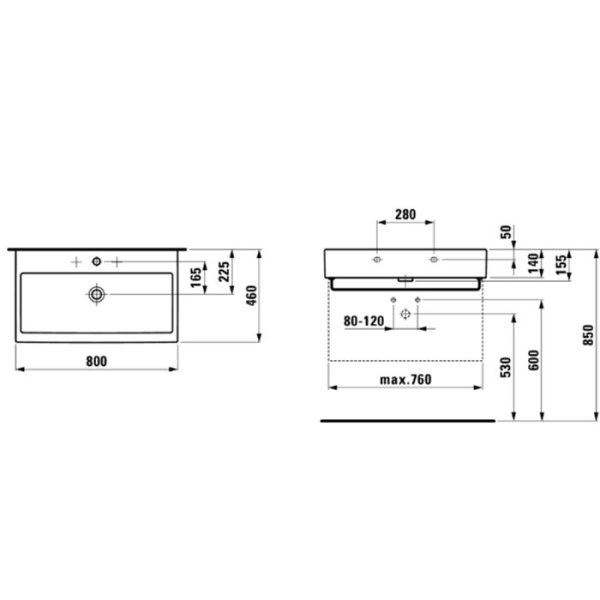 Раковина Laufen Living City 80 8.1743.6.000.104.1