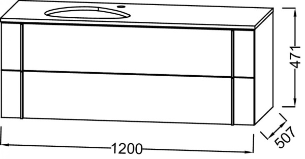 Тумба под раковину 120 см Jacob Delafon Nouvelle Vague EB3041-S50 аквамарин сатин