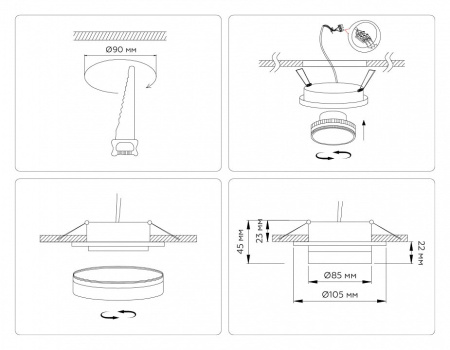 Встраиваемый светильник Ambrella Light TN TN6707