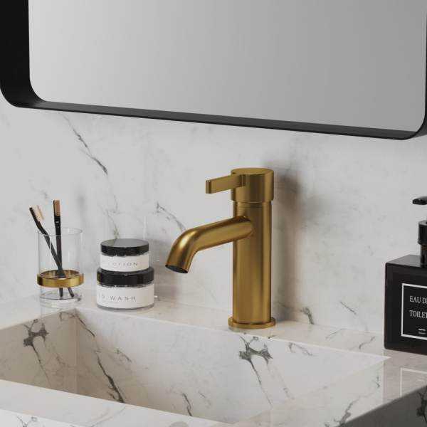 Смеситель для раковины Paini Brera 74PJ205O золото матовое