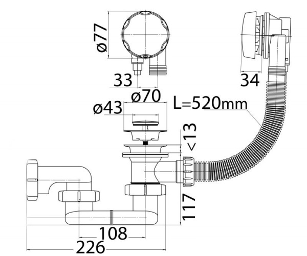 Слив-перелив Cezares CZR-STP1-01