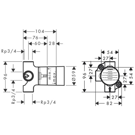 Встраиваемая часть переключателя Axor 16982180