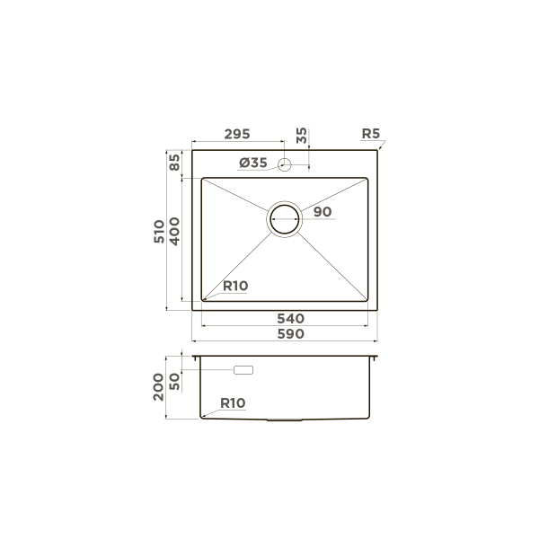 Кухонная мойка Omoikiri Akisame 59-IN нержавеющая сталь/нержавеющая сталь 4973055