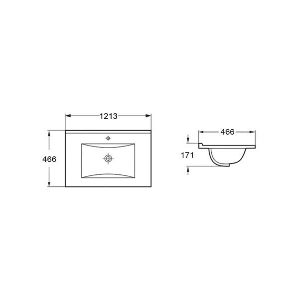 Раковина Vincea 120 см VBS-13120MB черный матовый