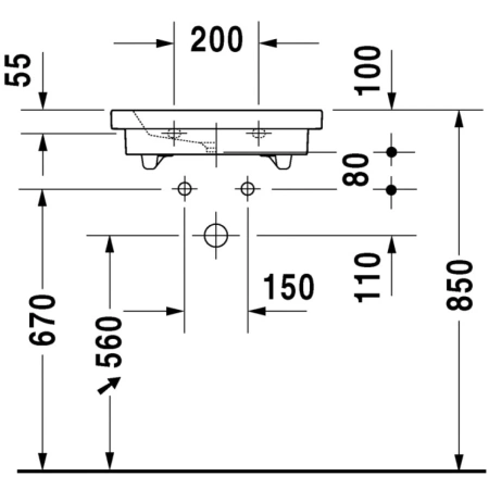 Раковина 50x40 см Duravit 2nd Floor 0790500000