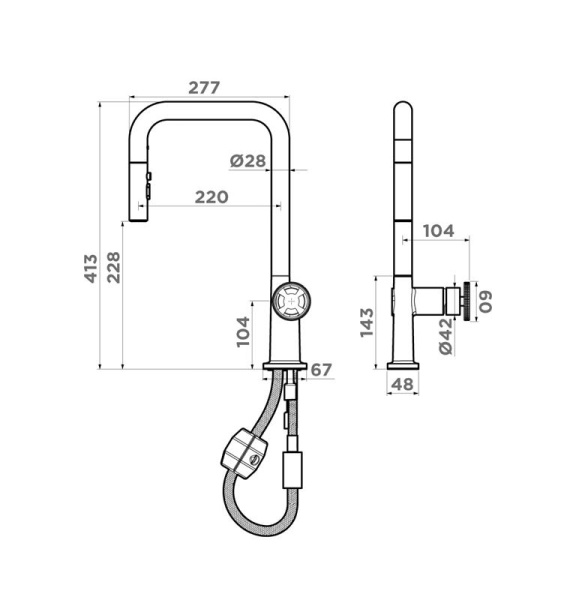 Смеситель для кухни Omoikiri Arita 4994355 графит