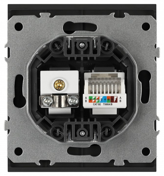 ТВ-розетка и розетка Ethernet RJ-45 без рамки Эра Arktik Б0070498