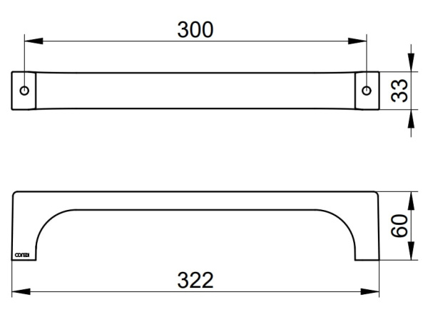 Поручень Keuco Edition 11 11107130000 хром черный шлифованный