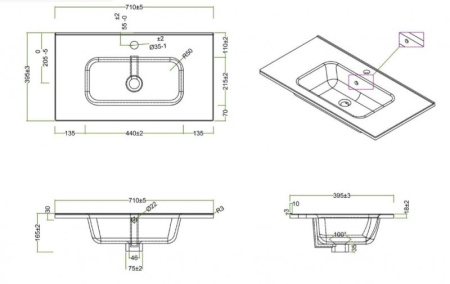Раковина BelBagno BB700/390ETL