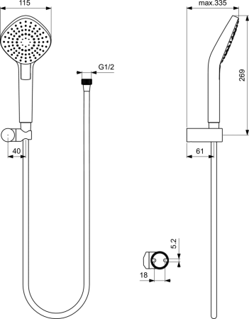 Душевой комплект Ideal Standard IdealRain Evo B2240AA