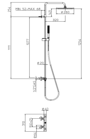 Душевая стойка Bossini Apice L10508.030