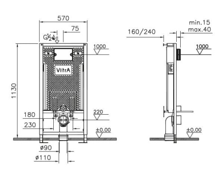 Инсталляции для унитазов VitrA Vpro 765-5800-01