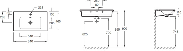 Раковина Jacob Delafon Vox EXAE112-00
