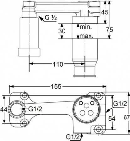 Скрытая часть встраиваемого смесителя Kludi Bozz 38243