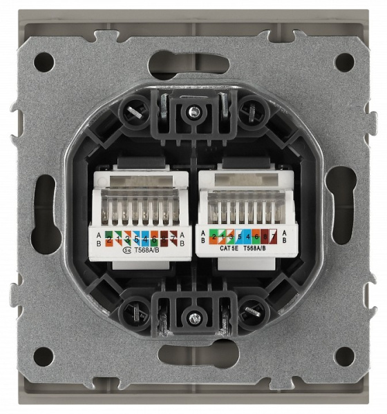 Розетка двойная Ethernet RJ-45 без рамки Эра Arktik Б0070490