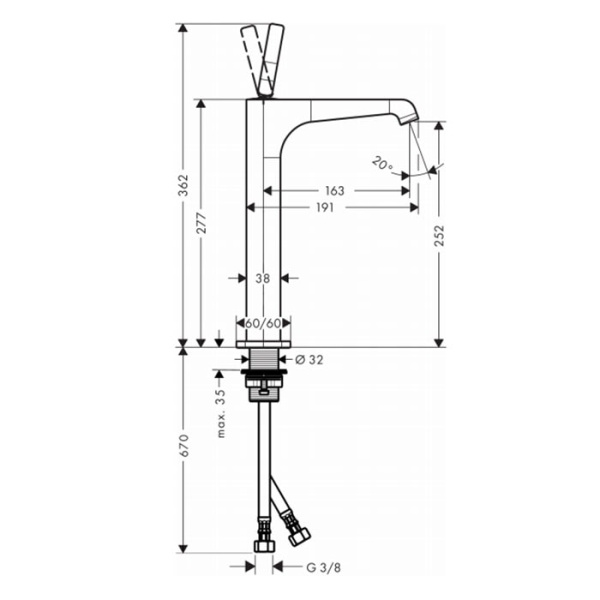 Смеситель для раковины Axor Citterio Е 36104000