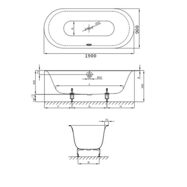 Стальная ванна Bette Lux Oval 190x90 3467-000PLUS