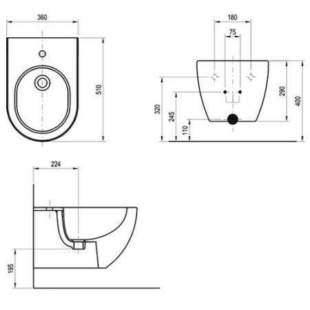 Биде подвесное Ravak Uni Chrome X01517 белое