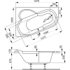 Акриловая ванна 147x100 см R Vagnerplast Selena VPBA141SEL3PE-04