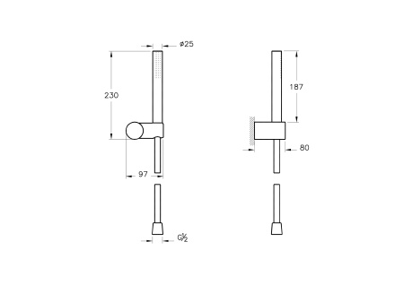 Душевая лейка Vitra Origin A4554336WTC черный матовый