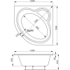 Акриловая ванна 125x125 см Vagnerplast Mini Catalina VPBA125CTM3X-04