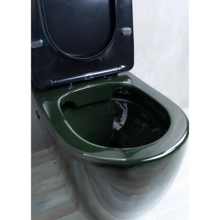 Унитаз-компакт GID Tr2177BL безободковый, с сиденьем, черный глянец