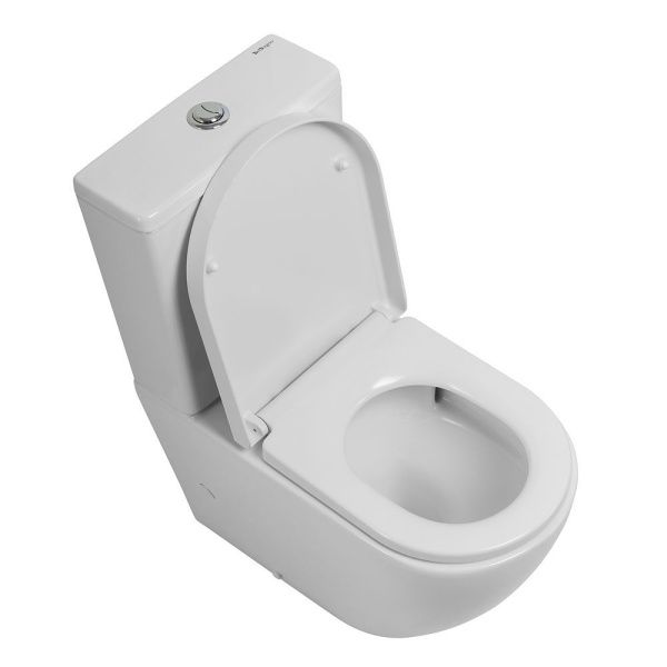 Унитаз-компакт безободковый со смывом TORNADO BelBagno SFERA-TOR BB2141CP-TOR с сиденьем BB865SC