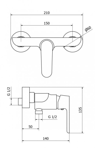 Смеситель для душа Cezares Romana ROMANA-DM-01 Хром
