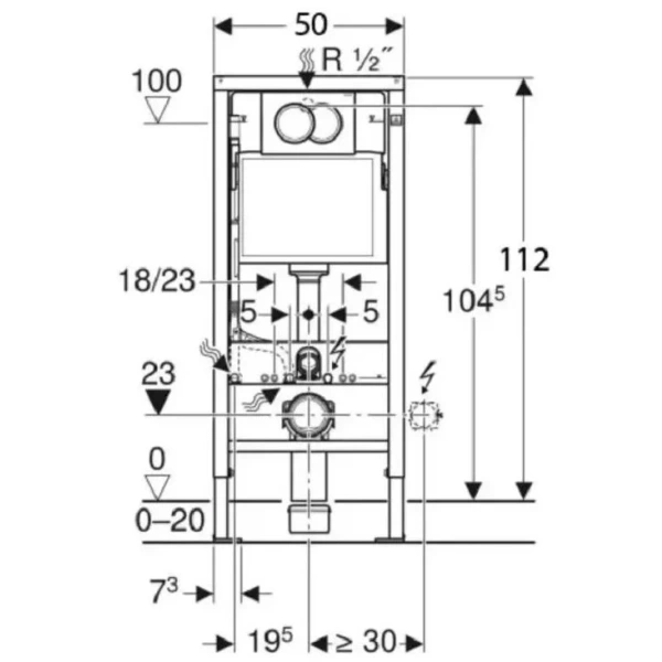 Инсталляция для унитаза Geberit Duofix 458.149.21.1 с клавишей смыва