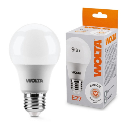 Лампа светодиодная Wolta E27 9Вт 4000K 25S60BL9E27