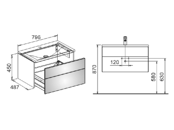 Тумба под раковину Keuco Royal Reflex 34060140000 трюфель