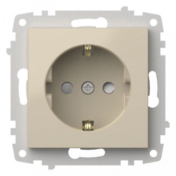 Розетка с заземлением и со шторкой, без рамки Elbi Eleсtriс Zena Vega 609-010300-243