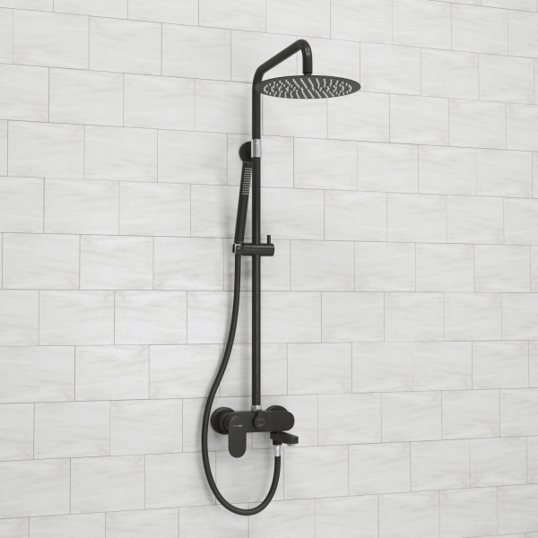 Душевая стойка WasserKRAFT A174.258.217.CB черный матовый/хром