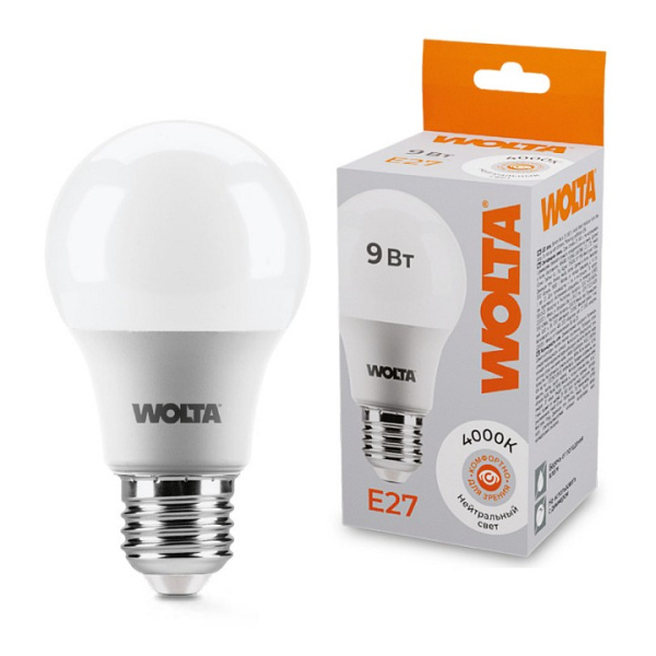 Лампа светодиодная Wolta E27 9Вт 4000K 25S60BL9E27