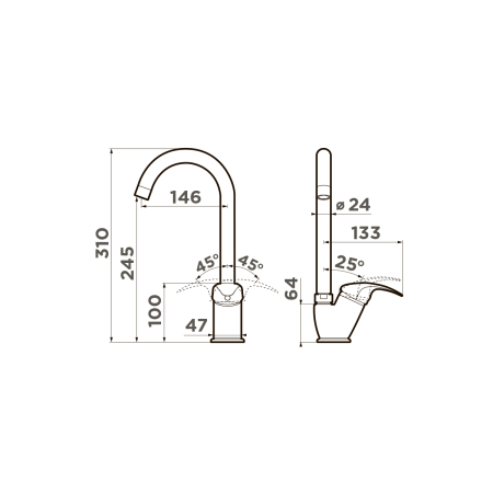 Смеситель для кухни Omoikiri Umi-PA 4994265 пастила
