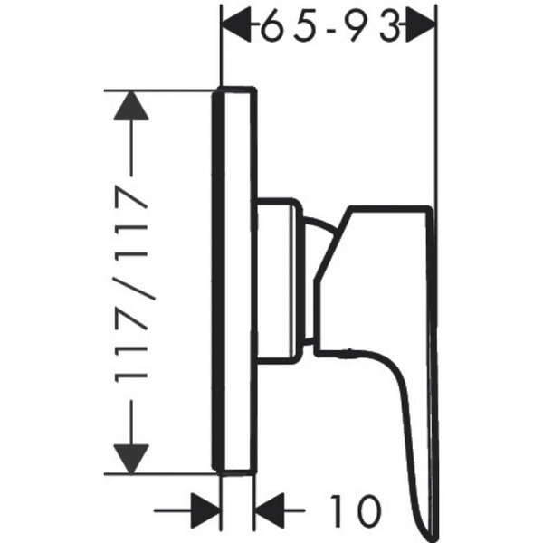 Смеситель для душа hansgrohe Talis E 71764000 (внешняя часть)