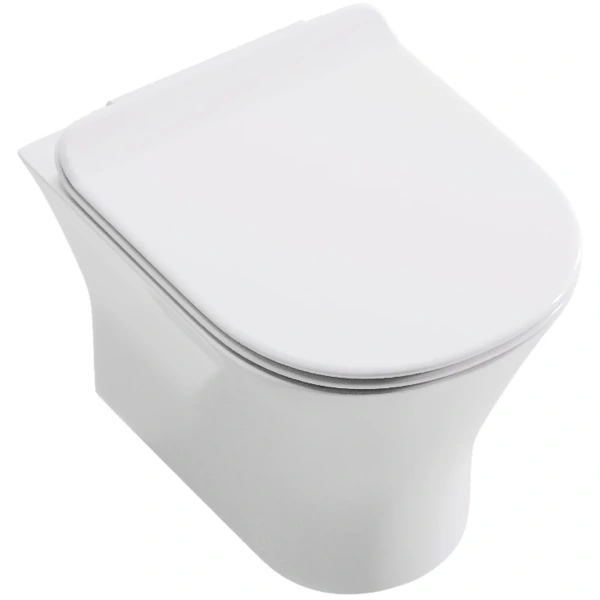 Унитаз подвесной Orange C01-100W безободковый, с сиденьем микролифт, белый глянец