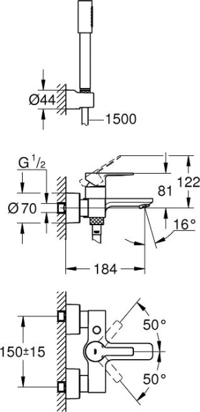 Смеситель Grohe Lineare New 33850001 для ванны с душем