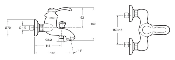 Смеситель для ванны Jacob Delafon FAIRFAX E71090-CP