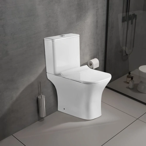 Унитаз-компакт Olive’S Porto PR31126DP безободковый, с сиденьем микролифт, белый