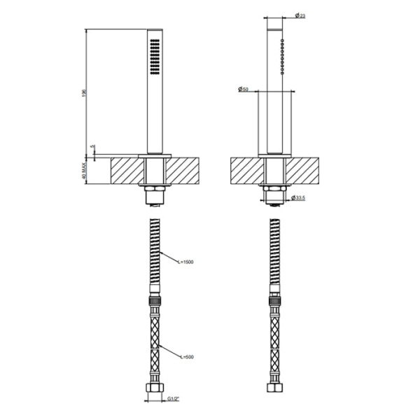 Душевой комплект Gessi Ingranaggio 63327#707 черный
