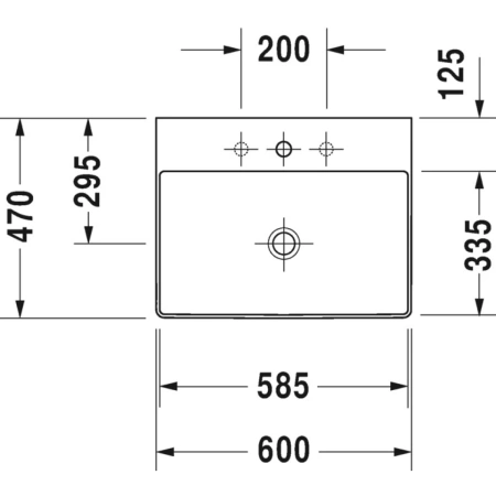 Раковина 60x47 см Duravit DuraSquare 2353600041