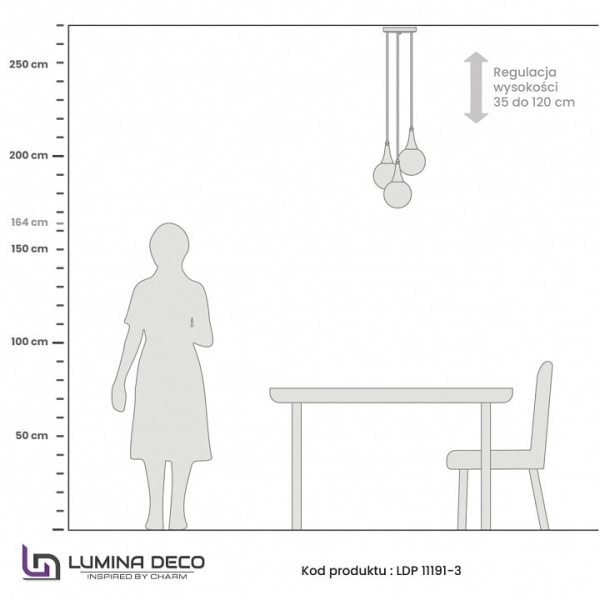 Подвесной светильник LUMINA DECO Rocherro LDP 11191-3 BK