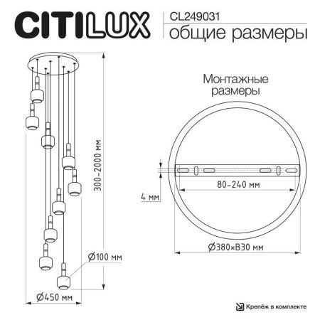 Подвесная люстра Citilux LASS CL249031