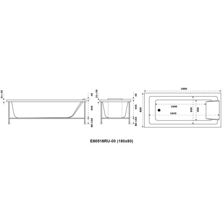 Акриловая ванна Jacob Delafon Sofa 180x80 E60516RU-00