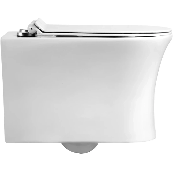 Унитаз подвесной Agger AT01100 безободковый, с сиденьем микролифт, белый глянец